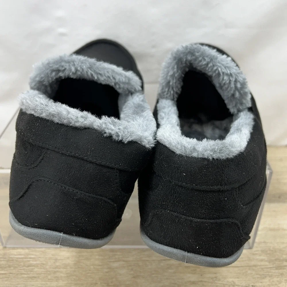 Deer‎ Stags Spun Moccasin Slippers - Black Suede Men's Size 14M